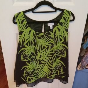 Green and Black Sleeveless Top Size Xl